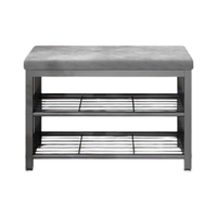 Ραφιέρα παπουτσιών μεταλλική με κάθισμα - 80cm - 210 - 915091 - Grey