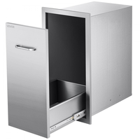 Συρτάρι απορριμμάτων κουζίνας VEVOR εξωτερικού χώρου, 13,54"Π x 19,61"Β x 25,79"Υ, εσωτερική αποθήκευση, συρτάρια κουζίνας πολλαπλών χρήσεων εξωτερικού χώρου από ανοξείδωτο ατσάλι, μέγιστη χωρητικότητα 55 λίβρες ανά επίπεδο, για κουζίνες BBQ εξωτερικού χώρου