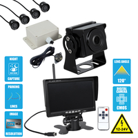 GloboStar® 86033 Έγχρωμη Κάμερα 720p CMOS HD Οπισθοπορείας Αυτοκινήτου-Φορτηγού DC 12-24V 170° με Οθόνη 7 DC 12-24V Night Capture με Parking Lines - Ασύρματο Χειριστήριο και ΚΙΤ Παρκαρίσματος με 4 Αισθητήρες Αδιάβροχο IP65