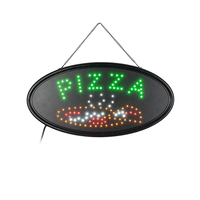 GloboStar® 75685 Φωτιστικό Ταμπέλα LED Οβάλ Σήμανσης PIZZA 3W με Πρίζα AC 230V - Μ48 x Π1.8 x Υ24.5cm