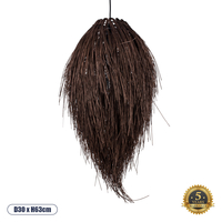 GLOBOSTAR® ARCHIPELAGO 01748 Boho Κρεμαστό Φωτιστικό Οροφής με Ντουί 1 x E27 AC 220-240V IP20 - Καφέ - Μ30 x Π30 x Υ63cm