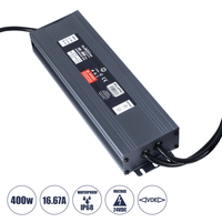 GLOBOSTAR® LUMISPLASH 60967 Τροφοδοτικό/Μετασχηματιστής Class II SELV 400W 16.67A DC 24V Αδιάβροχο IP68 - AC 220-240V σε DC 24V - M25.5 x W7.5 x H4cm - 3 Χρόνια Εγγύηση