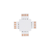 GLOBOSTAR® STRIPART 70709 Ενωτικός Σταυρός Σύνδεσμος για Πολύχρωμη RGB Ταινία LED 4Pin 10mm σε Πολύχρωμη RGB Ταινία LED 4Pin 10mm IP20 - Μ3 x Π3 x Υ0.1cm
