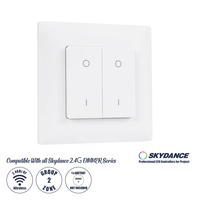 GloboStar® 73122 PF1-2 SKYDANCE Ασύρματο Επιτοίχιο Χειριστήριο 2 Group  RF 2.4Ghz DC3V IP20 - Μ8.5 x Π8.5 x Υ1.7cm - 5 Χρόνια Εγγύηση