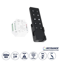 GloboStar® 73125 S1-B+R1 SKYDANCE ΣΕΤ Dimmer & Ασύρματο Χειριστήριο Αφής 1 Group RF 2.4Ghz 1.5A Max AC100-240V (360W) - DC 3V IP20 - 5 Χρόνια Εγγύηση