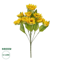 GloboStar® Artificial Garden YELLOW SUNFLOWER BRANCH 21383 Τεχνητό Διακοσμητικό Κλαδί Ηλιοτρόπιο Κίτρινο Y49cm