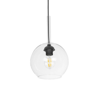 GLOBOSTAR® MPRALA 206-0038 Μοντέρνο Κρεμαστό Φωτιστικό Οροφής με Ντουί 1 x E27 AC 220-240V IP20 - Διάφανο - Μ20 x Π20 x Υ18cm