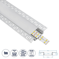 GLOBOSTAR® ALP-PLASTERIN GYPSO 70861-1M Χωνευτό Προφίλ Αλουμινίου Ειδικό για Γυψοσανίδα με Λευκό Γαλακτερό Πατητό Κάλυμμα για Ταινίες LED IP20 - Ασημί & Λευκό - Μ100 x Π7.8 x Υ1.4cm