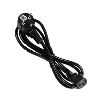 GLOBOSTAR® PLUGA 61498 Καλώδιο Τροφοδοσίας C13 με Πλάγια Πρίζα Schuko 250V 10A max 1.5m - 3*0.75mm2 - Μαύρο - Μ150 x Π3.6 x Υ3.6cm