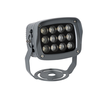 GLOBOSTAR® FLOODXENA 90121 Προβολέας Σποτ Wall Washer LED 12W 1320lm 10° AC 220-240V Αδιάβροχο IP65 Θερμό Λευκό 2700K - Bridgelux SMD Chip - Γκρι Ανθρακί - Μ13.5 x Π11.5 x Υ15cm - 3 Χρόνια Εγγύηση