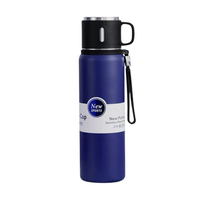 Φορητό παγούρι-θερμός με κούπα - 600ml - 312598 - Blue