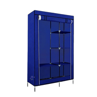 Υφασμάτινη ντουλάπα ρούχων με ράφια - 8890 - 521674 - Blue Cyan