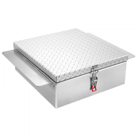 Εργαλειοθήκη VEVOR για καρότσα φορτηγού, βαρέως τύπου κουτί εργαλείων αλουμινίου με πλάκα διαμαντιών, κουτί αποθήκευσης με θήκη εργαλείων που υποστηρίζει έως και 100 kg, ιδανικό για φορτηγό, καρότσα φορτηγού, τροχόσπιτο, ρυμουλκούμενο, 770 x 610 x 230 mm, ασημί