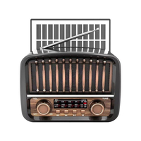 Επαναφορτιζόμενο ραδιόφωνο Retro με ηλιακό πάνελ - K-371S - 023719 - Black