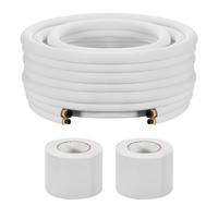 Σετ μίνι σωλήνων διαχωρισμού VEVOR 30,5m, σωλήνας χαλκού AC OD 9,5 & 15,9mm, λευκό μονωμένο πηνίο PE 3/8 με παξιμάδια φαρδιά, ταινίες στερέωσης, για σύστημα μίνι διαχωρισμού HVAC ή αντλίας θερμότητας