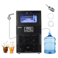 Επαγγελματική μηχανή πάγου VEVOR, 40,82 kg/24h με αποθηκευτικό χώρο 5,44 kg, 32 κύβοι ανά κύκλο, Ανοξείδωτη και επιτραπέζια μηχανή πάγου με οθόνη LED και αυτοκαθαρισμό, για οικιακή χρήση, μπαρ/εστιατόριο