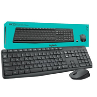 Logitech MK235 - Ασύρματο Σετ Πληκτρολόγιο & Ποντίκι USB - Αγγλικό US - Μαύρο