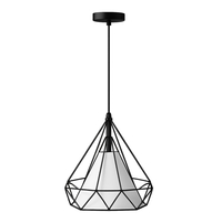 VenCore Poligon 6089-10003 - Φωτιστικό Οροφής Μονόφωτο Κρεμαστό Μαύρο Μεταλλικό και Λευκό Ύφασμα - Μοντέρνο Σχέδιο με Βάση-Ντουί 1xE27