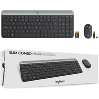 Logitech MK470 - Ασύρματο Σετ Πληκτρολόγιο & Ποντίκι USB - Αγγλικό US - Μαύρο
