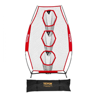 Δίχτυ ρίψης ποδοσφαίρου VEVOR 203,2 x 101,6 χιλ., Δίχτυ προπόνησης ρίψης στόχων με 3 θήκες για στόχους, Δίχτυ χωρίς κόμπους, περιλαμβάνει πλαίσιο τόξου και φορητή θήκη μεταφοράς, βελτιώνει την ακρίβεια ρίψης quarterback