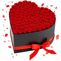 VEVOR Forever Flowers, 100 Διατηρημένα Τριαντάφυλλα σε Κουτί σε Σχήμα Καρδιάς, Αθάνατη Μπουκέτο με Αιώνια Λουλούδια, Δώρο Γενεθλίων για Γυναίκες, Συζύγους, Μητέρες, Επέτειος, Ημέρα του Αγίου Βαλεντίνου, Χριστούγεννα, Κόκκινο