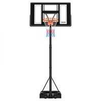 Φορητή βάση μπάσκετ VEVOR, μπασκέτα μπάσκετ με ρύθμιση ύψους 1,35 έως 3,05 μ. και τέρμα, ρυθμιζόμενο σύστημα τέρματος μπάσκετ με ενσωματωμένους τροχούς για παιδιά, εφήβους, ενήλικες σε δρόμους, πισίνες