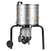 Μηχανή απολέπισης κοτόπουλων VEVOR, τύμπανο 400 mm, ηλεκτρική μηχανή απολέπισης κοτόπουλων 500 W & 230 στροφές/λεπτό με 114 μαλακά δάχτυλα & τροχούς μεταφοράς, αφαίρεση φτερών από ανοξείδωτο ατσάλι για επεξεργασία 1-2 νεοσσών μία φορά