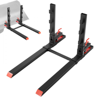 Πιρούνια παλετών VEVOR, πιρούνια παλετών με σφιγκτήρα 1814 kg, πιρούνι τρακτέρ βαρέως τύπου συνολικού μήκους 149 cm με αντικριστή ράβδο και ρυθμιζόμενη ράβδο σταθεροποίησης, κατάλληλο για τρακτέρ με κουβά φορτωτή και σύστημα διεύθυνσης, μαύρο