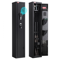 VEVOR Gun Safe, βαρέως τύπου ψυχρής έλασης ατσάλινο πυρίμαχο θάλαμο τυφεκίων με ψηφιακό πληκτρολόγιο και κλειδί, μεγάλο μακρύ θάλαμο όπλου με γεμιστήρα και φωτισμό LED, ρυθμιζόμενες βάσεις για τυφέκια, πιστόλια, κυνηγετικό όπλο