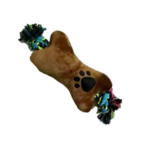 Λούτρινο παιχνίδι σκύλου κόκκαλο με σχοινί - 29x10cm - 12pcs - 550661