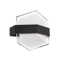 GLOBOSTAR® EMPIRE 60780 Μοντέρνο Φωτιστικό Τοίχου - Απλίκα LED 12W 1260lm 120° AC 220-240V Αδιάβροχο IP65 Φυσικό Λευκό 4500K - Bridgelux SMD Chip & TÜV SÜD Driver - Μαύρο Ματ - Μ18.5 x Π17 x Υ10cm - 3 Χρόνια Εγγύηση