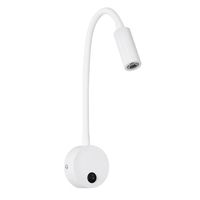 GLOBOSTAR® GOOSE 61688 Μοντέρνο Φωτιστικό Τοίχου - Απλίκα Ξενοδοχείου Reading Light LED 3W 300lm 36° AC 220-240V IP20 Θερμό Λευκό 2700K - CREE XPE Chip & TÜV SÜD Driver - Λευκό Ματ - Μ6.5 x Π15 x Υ24.5cm - 3 Χρόνια Εγγύηση