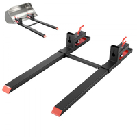 Πιρούνια παλετών VEVOR, πιρούνια παλετών με σφιγκτήρα 1814 kg, πιρούνι τρακτέρ βαρέως τύπου συνολικού μήκους 149 cm με ρυθμιζόμενη ράβδο σταθεροποίησης για εξαρτήματα τρακτέρ, κάδο φορτωτή και σύστημα διεύθυνσης ολίσθησης, μαύρο