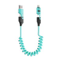 Καλώδιο φόρτισης & data σπιράλ - 4in1 - Fast Charge - X204 - 27-65W - 102048 - Blue