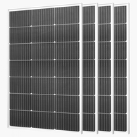 VEVOR 4 τεμάχια μονοκρυσταλλικά ηλιακά πάνελ 100W, μονοφωνικό φωτοβολταϊκό πλαίσιο υψηλής απόδοσης 23% με σταθερή έξοδο MC4 και πλαίσιο αλουμινίου, αδιάβροχο ηλιακό πάνελ IP65 για εφαρμογές επίπεδης στέγης αυτοκινήτου, σκάφους, τροχόσπιτου, εκτός δικτύου