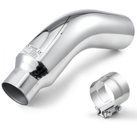 VEVOR Άκρη εξάτμισης με αγκώνα, είσοδος 101,6 mm, έξοδος 152,4 mm, συνολικό μήκος 584 mm, χρωμιωμένη αμπούλα εξάτμισης με σφιγκτήρα για φορτηγό/sedan/σπορ αυτοκίνητο/SUV, χρωμιωμένη δομή για αντοχή σε υψηλές θερμοκρασίες