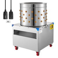 Μηχανή απολέπισης κοτόπουλων VEVOR, τύμπανο 19,7 ιντσών, 2HP & 275RPM ηλεκτρική μηχανή απολέπισης κοτόπουλων με 106 μαλακά δάχτυλα & τροχούς μεταφοράς, αφαίρεση φτερών από ανοξείδωτο ατσάλι για επεξεργασία 2-4 νεοσσών μία φορά