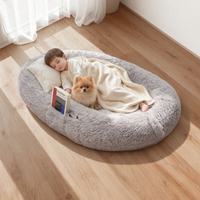 Κρεβάτι σκύλου VEVOR Human, 1320 x 860 x 240 mm Ορθοπεδικό κρεβάτι σκύλου μεγέθους ανθρώπου από αφρό μνήμης, Κρεβάτια κατοικίδιων ανθρώπων με πλαϊνή τσέπη, λαβή και φερμουάρ, Αφαιρούμενα κρεβάτια σκύλων που πλένονται στο πλυντήριο για ανθρώπους, γκρι