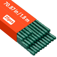 Πασσάλους κήπου VEVOR, Συσκευασία των 25, 1800 mm, Μεταλλικοί πασσάλοι ντομάτας με πλαστική επίστρωση, Ραβδιά κήπου για στήριξη φυτών, με μυτερό άκρο και αντιολισθητικά εξογκώματα για καλλιέργεια αναρριχώμενων φυτών, Λαχανικά εξωτερικού χώρου