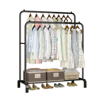 Κρεμάστρα δαπέδου με ράφι παπουτσιών - YP604 - 522572 - Black