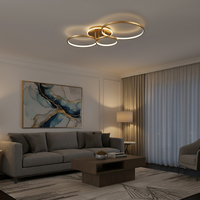 kelvo® NEMESIS KLV-101-0207 Φωτιστικό Οροφής LED 98W 9800lm 360° AC 220-240V IP20 Ρυθμιζόμενο Λευκό CCT με Χειριστήριο από 2700K έως 6000K Dimmable - Lumileds SMD Chip - Χρυσό Πλατίνα - Μ89 x Π60 x Υ19cm - 3 Χρόνια Εγγύηση