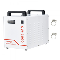 Βιομηχανικός ψύκτης νερού VEVOR, CW-3000, Σύστημα ψύξης βιομηχανικού ψύκτη νερού με χωρητικότητα δεξαμενής 9 λίτρων, μέγιστη ροή 10 λίτρα/λεπτό, Ψυκτική μηχανή με ανεμιστήρα υψηλής ταχύτητας, για μηχανή χάραξης και κοπής με λέιζερ 65W