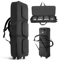 Θήκη πληκτρολογίου VEVOR 88 πλήκτρων, εσωτερικό 1040 x 430 x 130 mm, θήκη πιάνου με επένδυση και ρόδες, στιβαρή λαβή, 3 τσέπες αποθήκευσης, τσάντα συναυλιών με λείους τροχούς, για πληκτρολόγια 88 νότων και ηλεκτρικά πιάνα