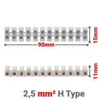 Κλέμμες Σειρά 12 Θέσεων 2,5mm² H Type
