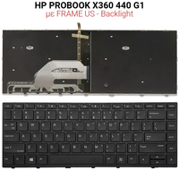 Πληκτρολόγιο HP PROBOOK  X360 440 G1 WITH FRAME US + BACKLIGHT