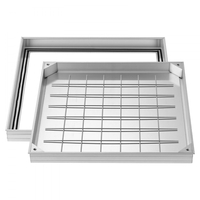 Κάλυμμα φρεατίου VEVOR με πλαίσιο, αόρατα καλύμματα πρόσβασης σε σηπτική δεξαμενή 600 x 600 mm, ενσωματωμένο κάλυμμα επιθεώρησης καναλιού αποστράγγισης από κράμα αλουμινίου για πεζοδρόμια, κήπους, βεράντες