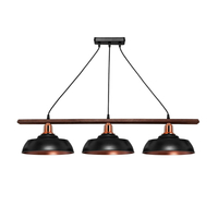 GLOBOSTAR® LOAN 203-0291 Μοντέρνο Κρεμαστό Φωτιστικό Οροφής με Ντουί 3 x E27 AC 220-240V IP20 - Μαύρο & Μπρονζέ - Μ89 x Π25.5 x Υ19cm