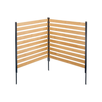 Ξύλινος φράχτης απορρήτου VEVOR, 38" Π x 42" Μ, 2 πάνελ με σχιστόλιθο για φράχτη κλιματιστικού, περίβλημα εξοπλισμού πισίνας με μεταλλικούς πασσάλους, εύκολη εγκατάσταση DIY, κάλυμμα κάδου απορριμμάτων εξωτερικού χώρου για διακόσμηση κήπου
