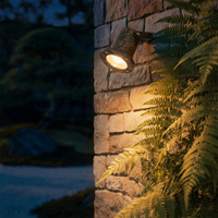 kelvo® GARDELINI KLV-101-0005-V2 Φωτιστικό Σποτ Τοίχου με Βάση για Λάμπα MR16 με Ντουί GU10 AC 220-240V Αδιάβροχο IP65 -  Χρυσό Εφέ Σκουριάς Ματ - Μ10 x Π10 x Υ30cm