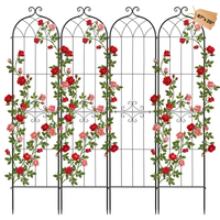 Πλέγμα Κήπου VEVOR, Πλέγμα Τριανταφυλλιάς 220 x 52,5 cm, Συσκευασία 4 Πλέγματα Τριανταφυλλιάς για Λουλούδια Κήπου με Φινίρισμα Ηλεκτροστατικής Βαφής & Βολικό Σχεδιασμό Κλειδώματος, Πλέγματα Στήριξης Φυτών για Λουλούδια, Λαχανικά, Τριαντάφυλλα